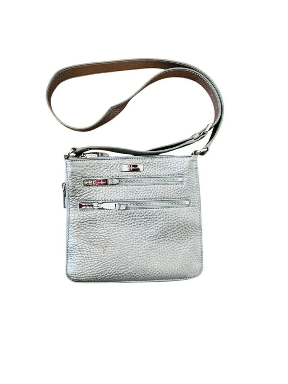 Cole Hahn Womens Bag Sheila Brushed Gold Leather Crossbody Pebbled Quiet Luxury - Picture 7 of 9